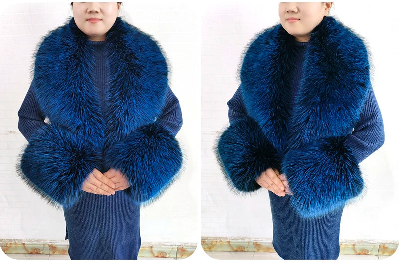 Winter Faux Fur Collar and Cuffs Set, Shawl and Accessories