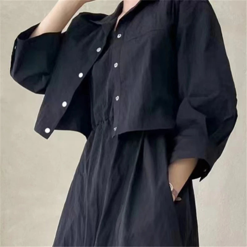 Two-Piece Women's Sleeveless Dress and Matching Jacket Suit