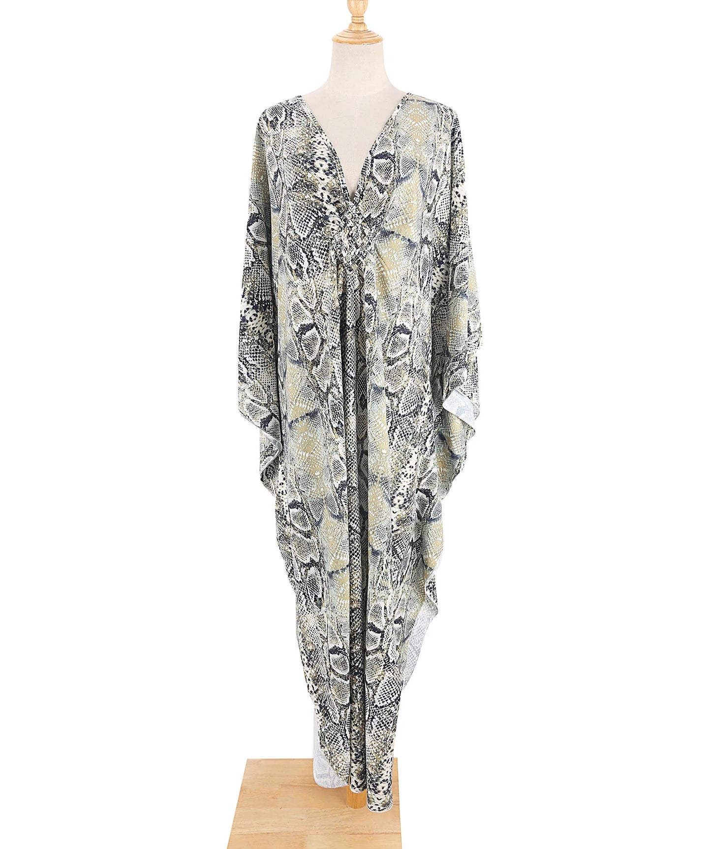 Zebra Print Kaftan Dress, Oversize Beach Dress
