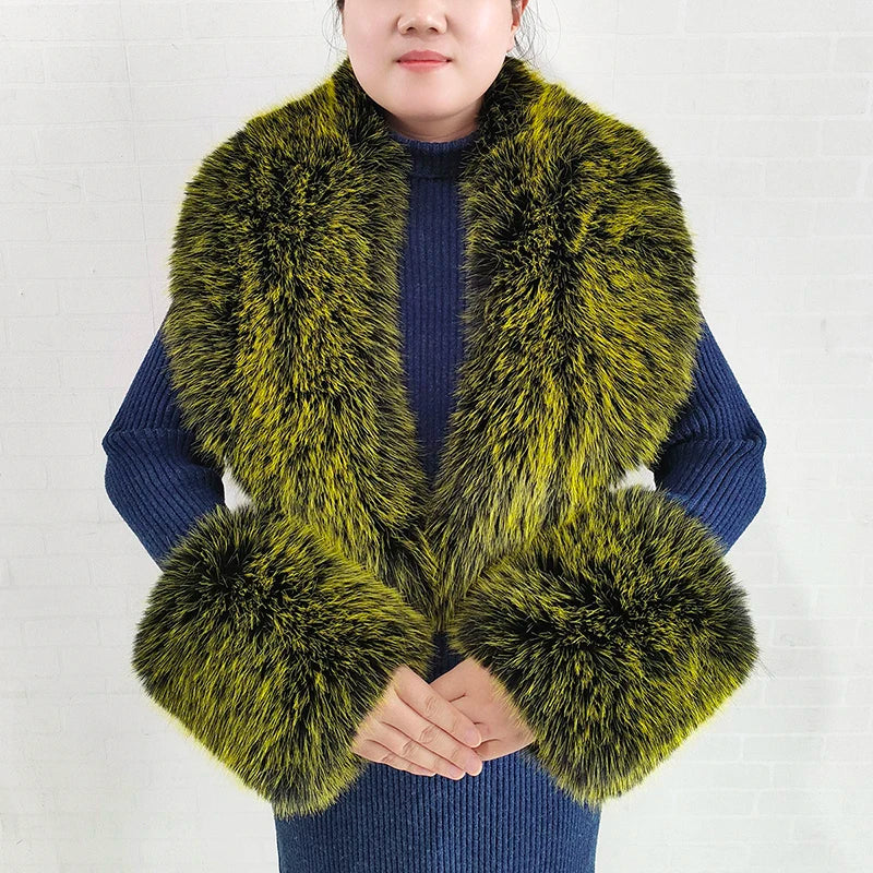 Winter Faux Fur Collar and Cuffs Set, Shawl and Accessories