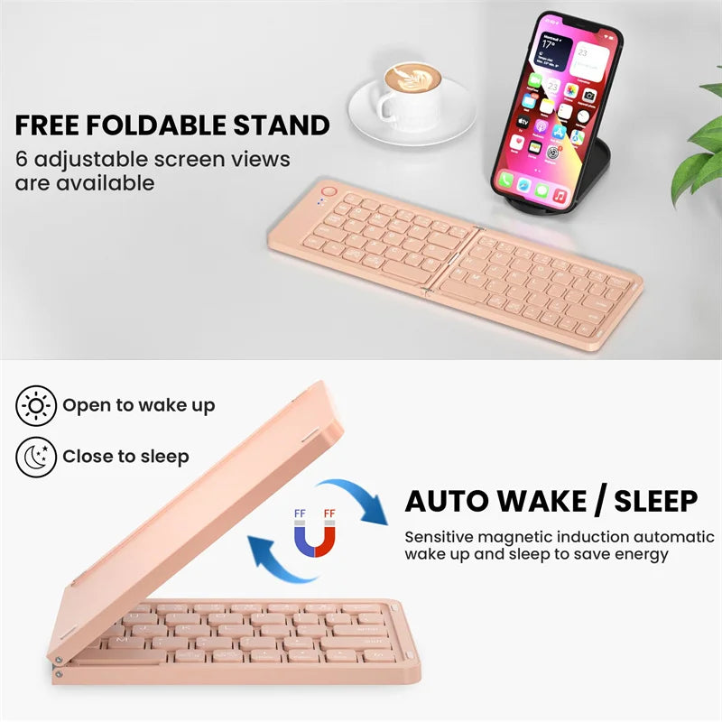 New Design Folding Bluetooth Keyboard Multi-Devices Rechargeable