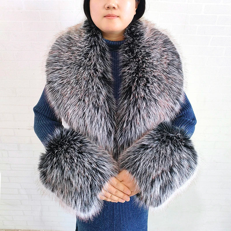 Winter Faux Fur Collar and Cuffs Set, Shawl and Accessories