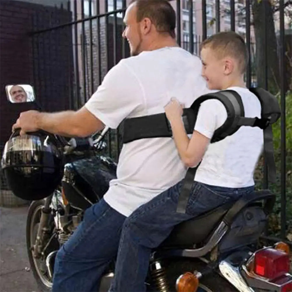Kid's Motorcycle Safety Belt, Children Safety Harness, Adjustable Safety Harness with Child's Grab Handles
