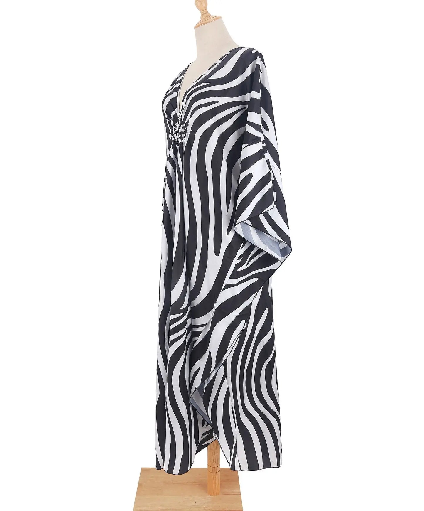 Zebra Print Kaftan Dress, Oversize Beach Dress