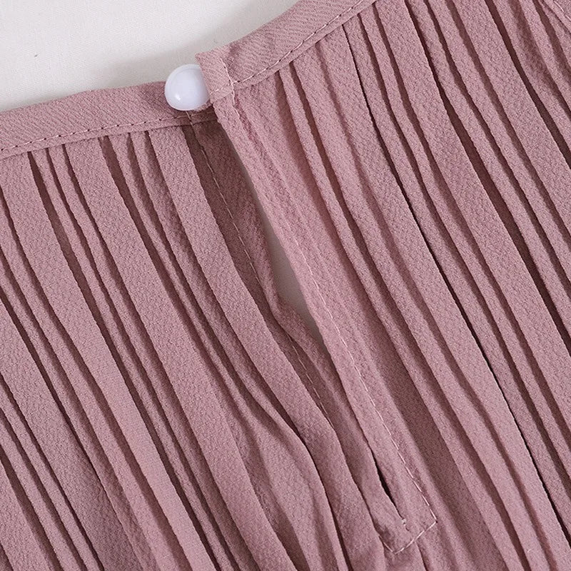 Vireous Summer Sleeveless Ribbed Chiffon Camisole Top