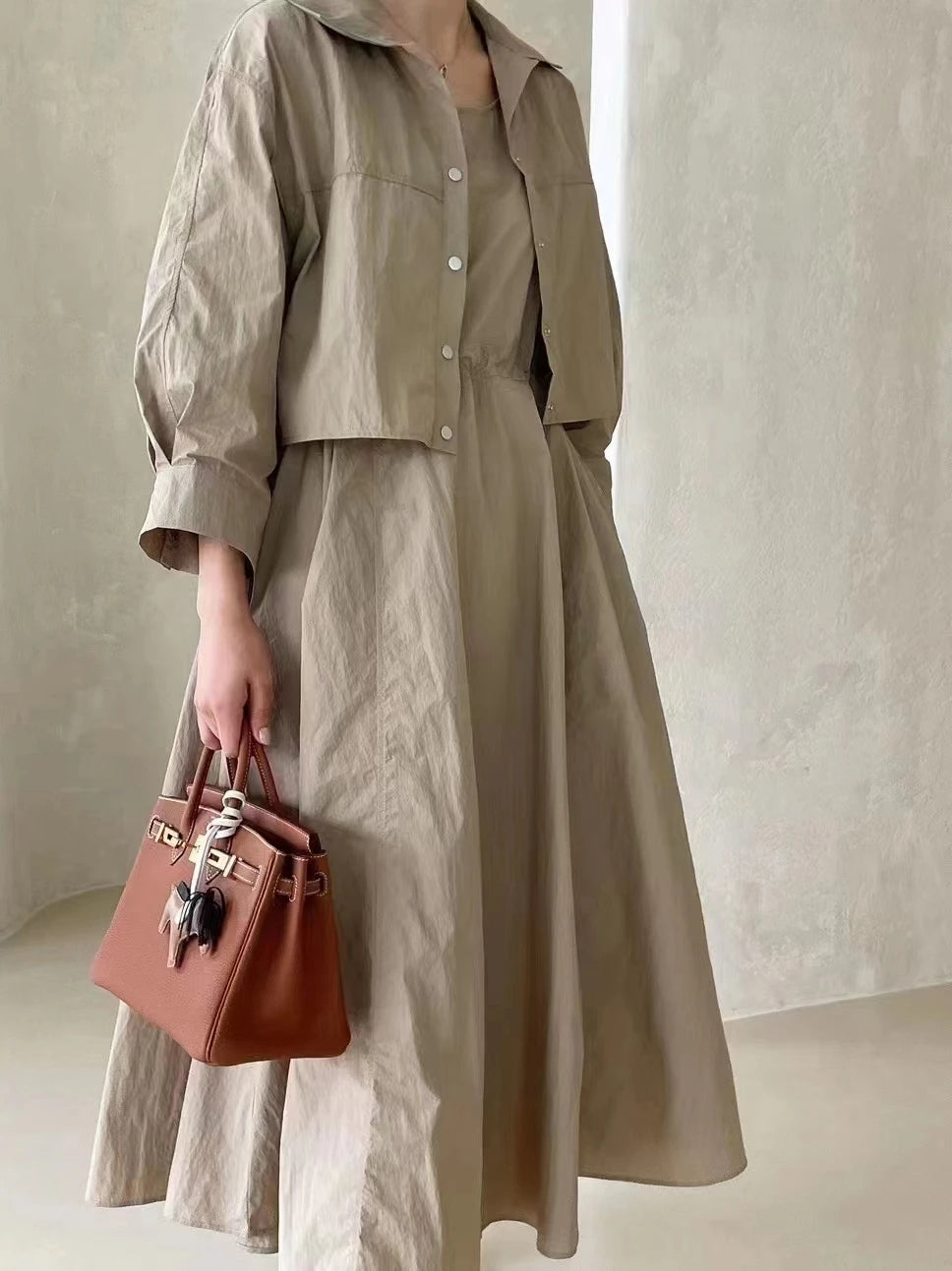 Two-Piece Women's Sleeveless Dress and Matching Jacket Suit