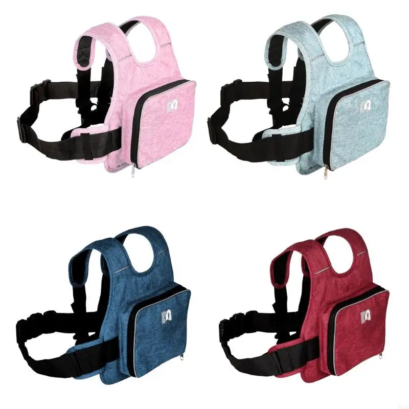 Universal Children's Motorcycle Safety Belt, Waist and Shoulder Belt with Storage Pocket
