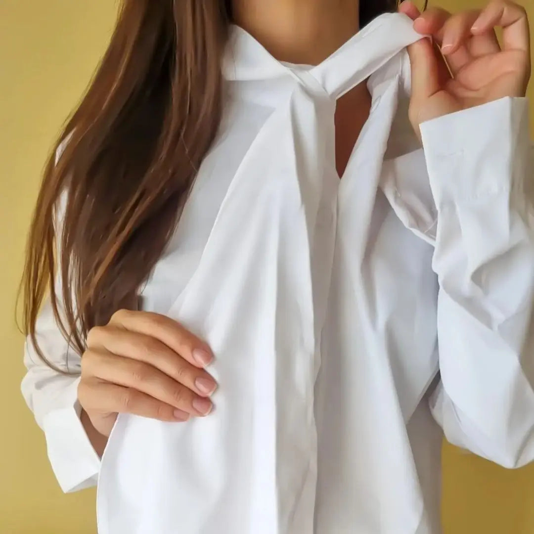 Vireous Everyday Elegant Women's High Neck Office Shirt