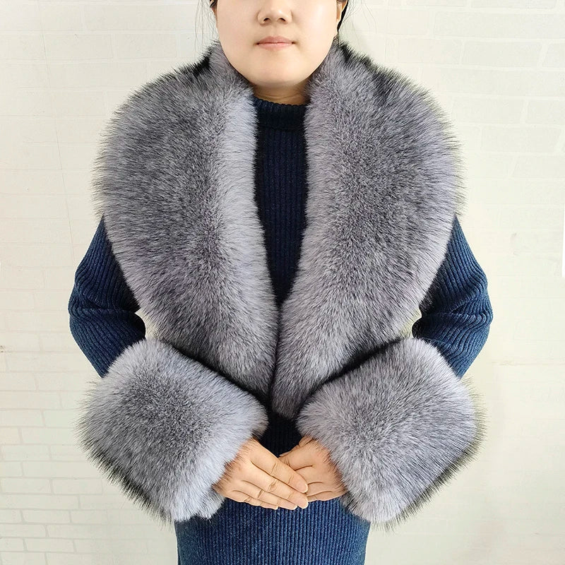Winter Faux Fur Collar and Cuffs Set, Shawl and Accessories