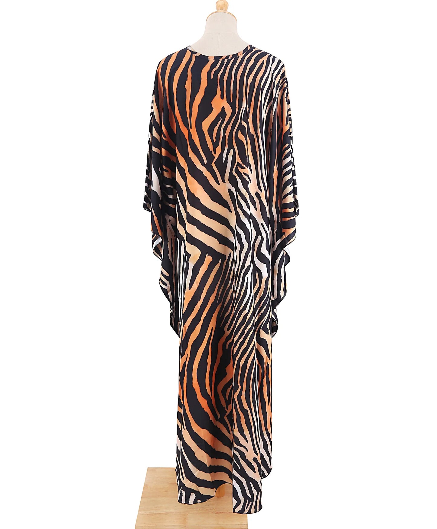Zebra Print Kaftan Dress, Oversize Beach Dress