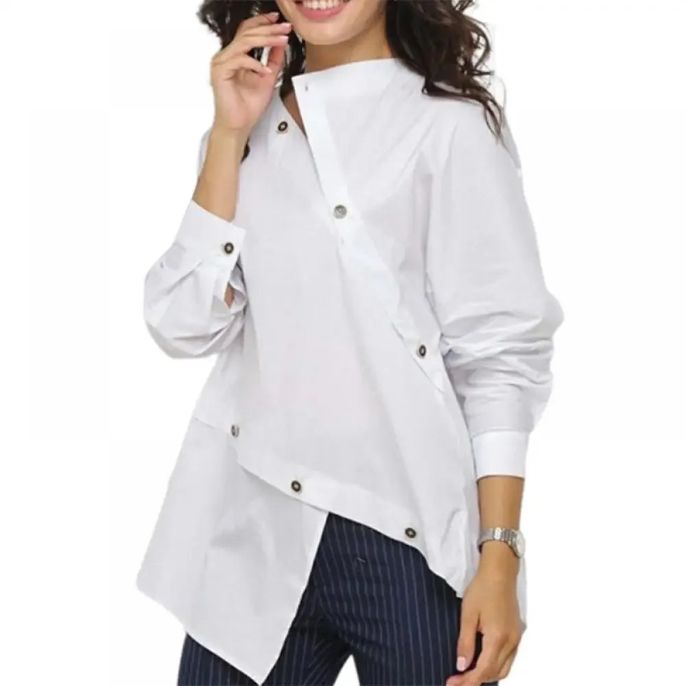 Avant Garde Asymmetric Split-Front Women's Blouse