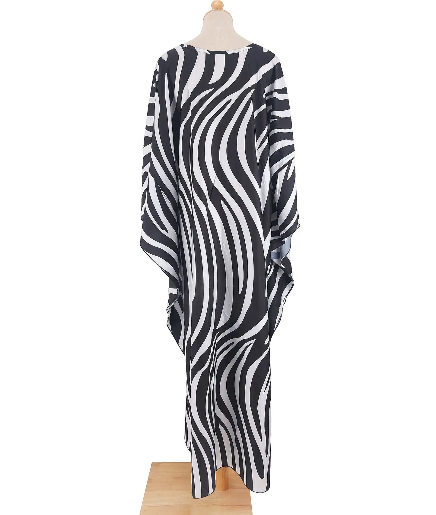 Zebra Print Kaftan Dress, Oversize Beach Dress