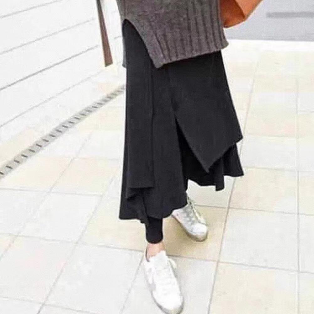 Women's Two-Layer Leggings Skirt, Fleece Lined Maxi Skirt