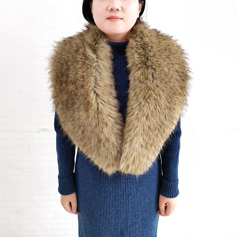 Winter Faux Fur Collar and Cuffs Set, Shawl and Accessories