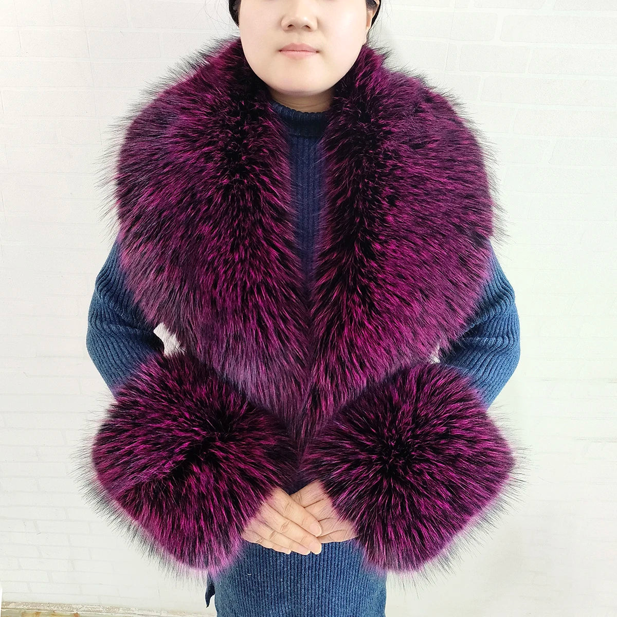 Winter Faux Fur Collar and Cuffs Set, Shawl and Accessories