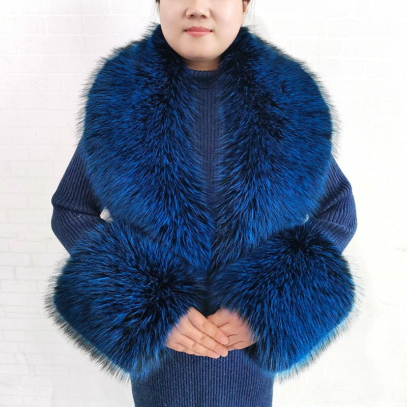 Winter Faux Fur Collar and Cuffs Set, Shawl and Accessories