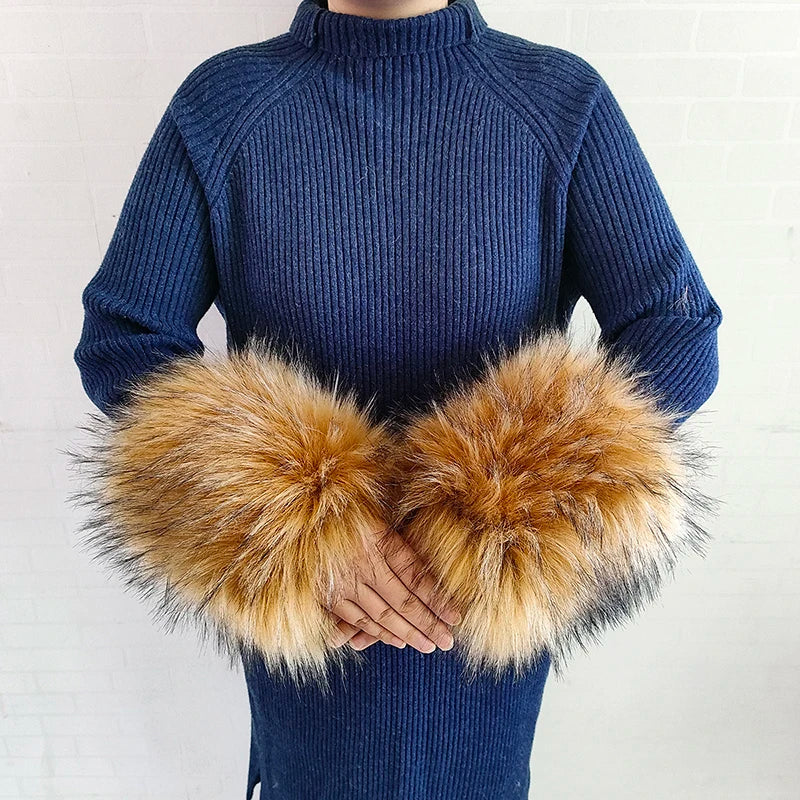 Winter Faux Fur Collar and Cuffs Set, Shawl and Accessories