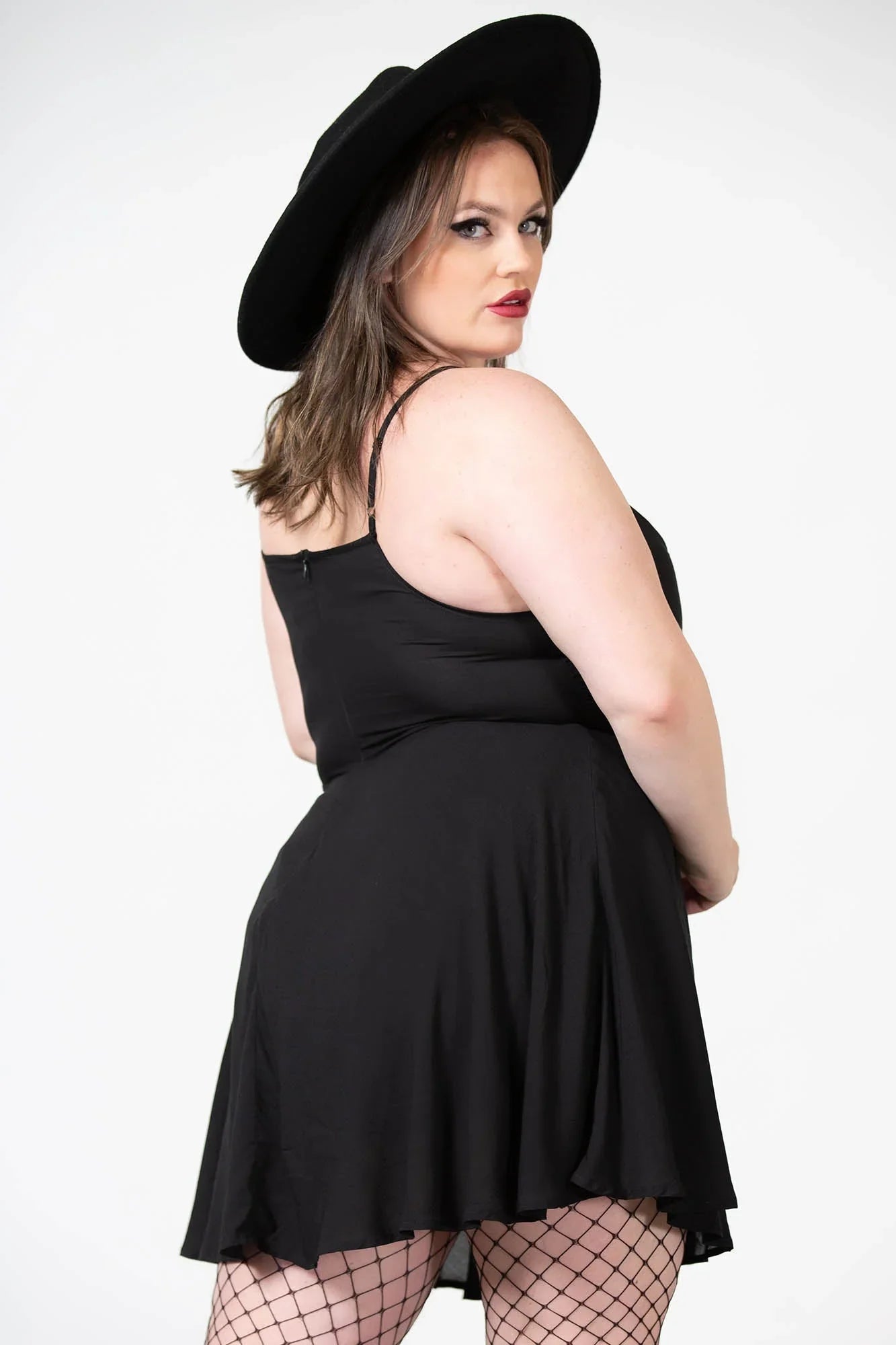 Killstar Sacralgia Lace Insert Black Flared Dress