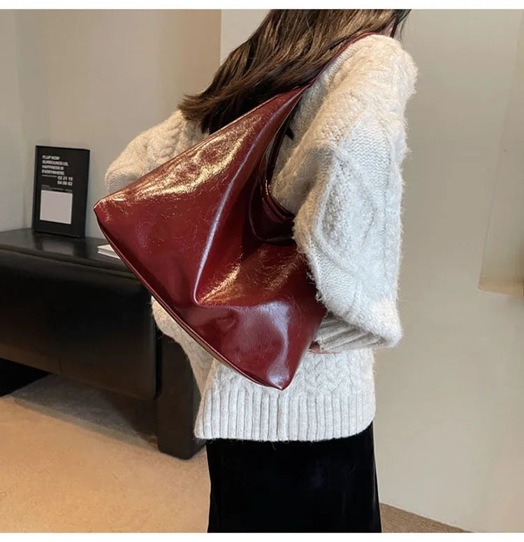 Large Capacity Soft Leather Tote Handbag, Multi Colours