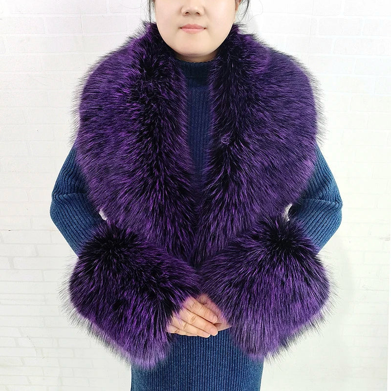 Winter Faux Fur Collar and Cuffs Set, Shawl and Accessories