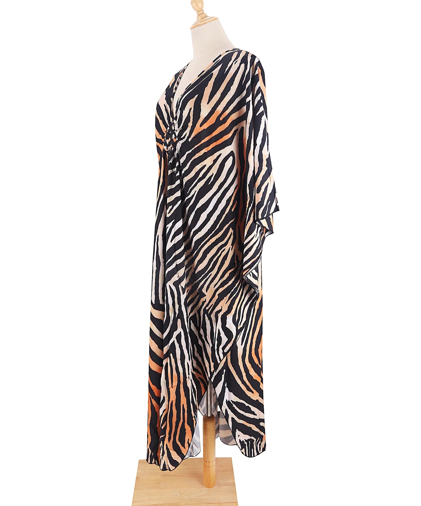 Zebra Print Kaftan Dress, Oversize Beach Dress