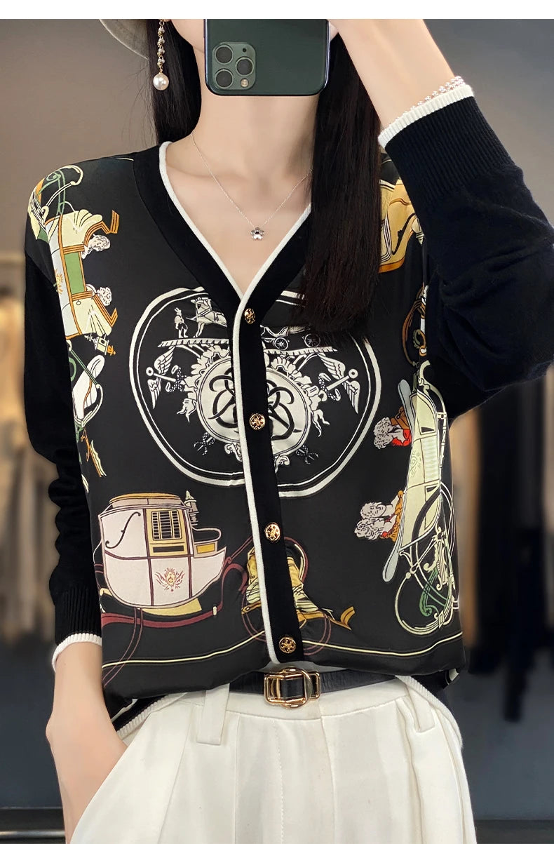 Equestrian Design Women's Lightweight Cardigan, Spring and Summer Collection