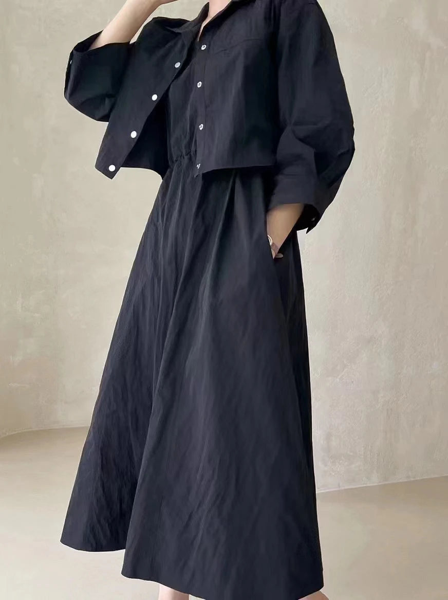 Two-Piece Women's Sleeveless Dress and Matching Jacket Suit