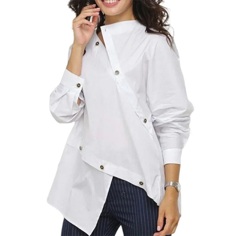 Avant Garde Asymmetric Split-Front Women's Blouse
