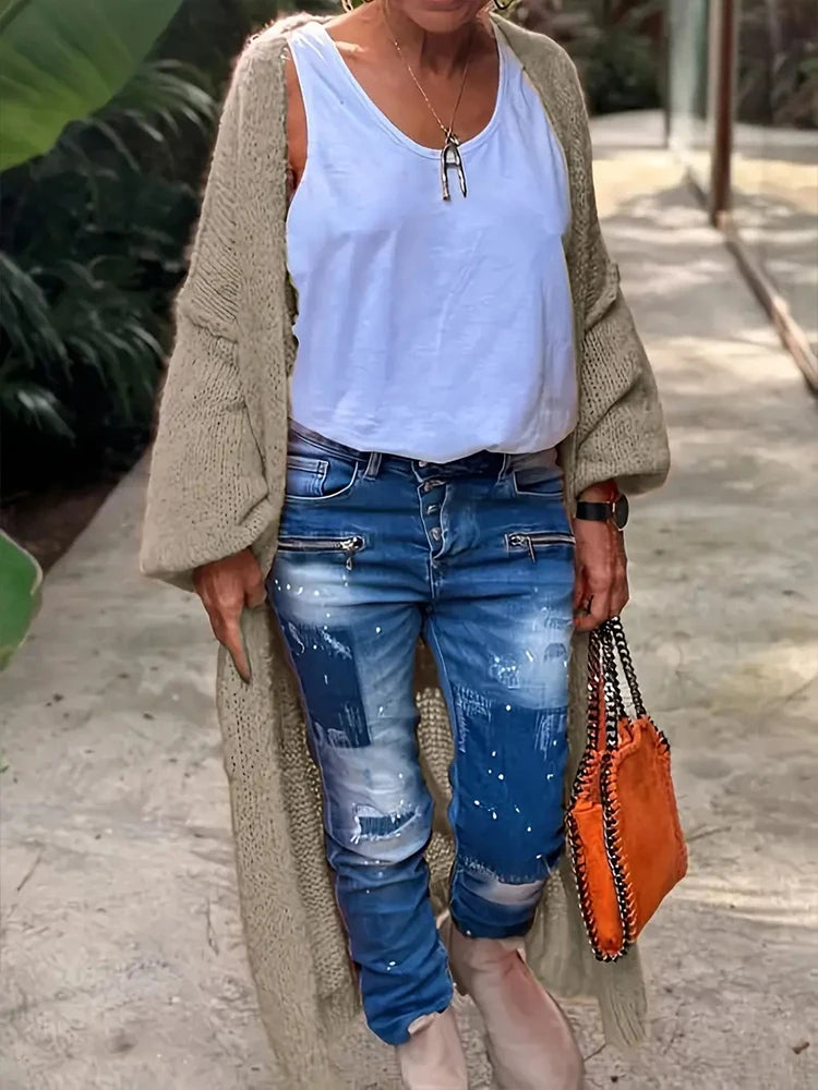 'Love and Peace' New Design Women's Long Knitted Cardigan, Sweater Coat