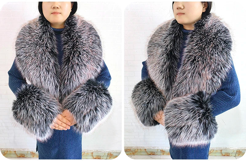 Winter Faux Fur Collar and Cuffs Set, Shawl and Accessories