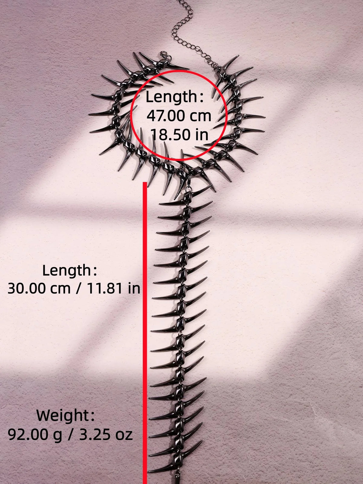 Dark Cross Edgy Niche Thorn Skeleton Necklace