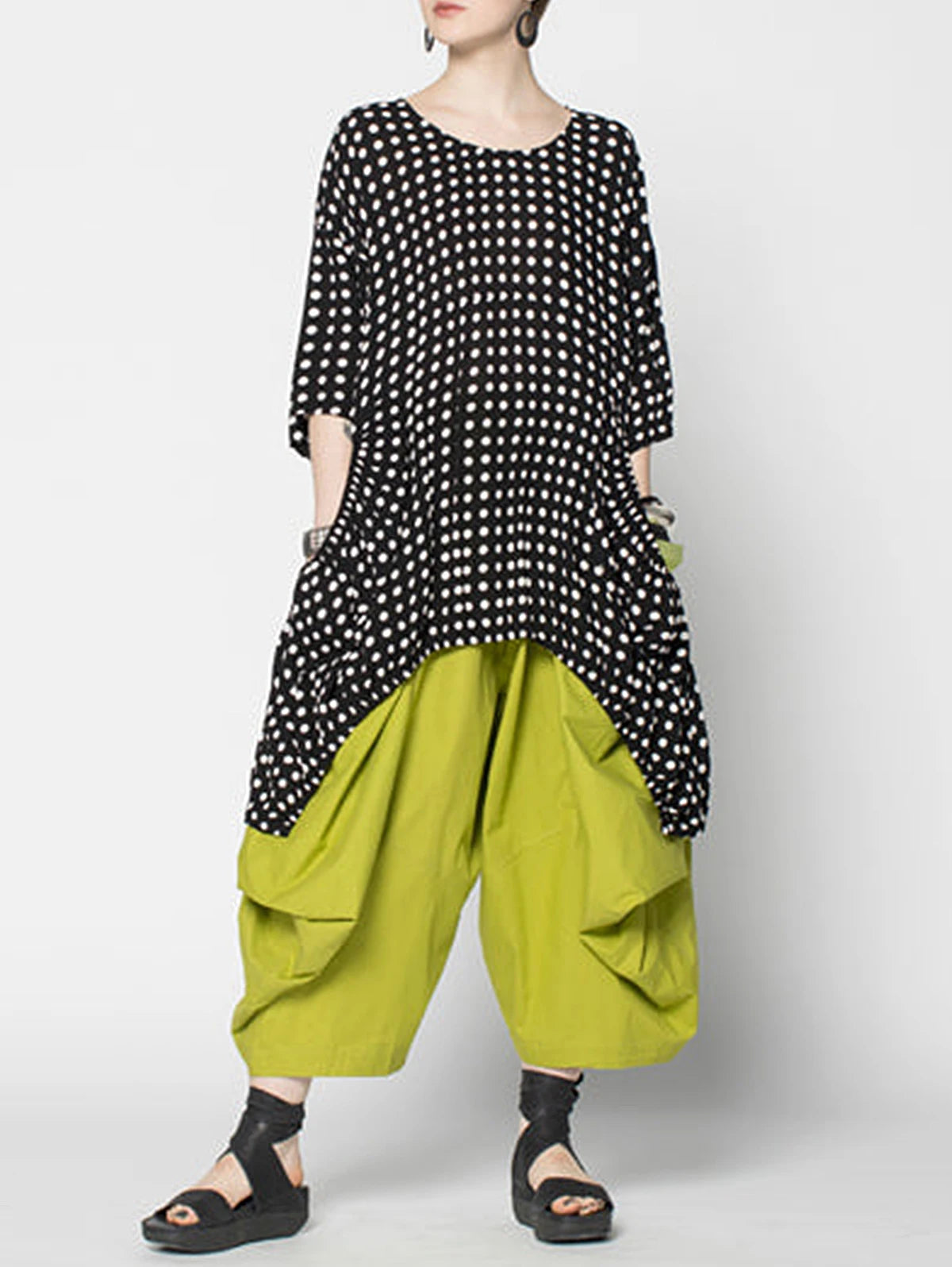 Hip Hop Street-Style Plus Size Women's Fashion Asymmetric Cropped Trousers