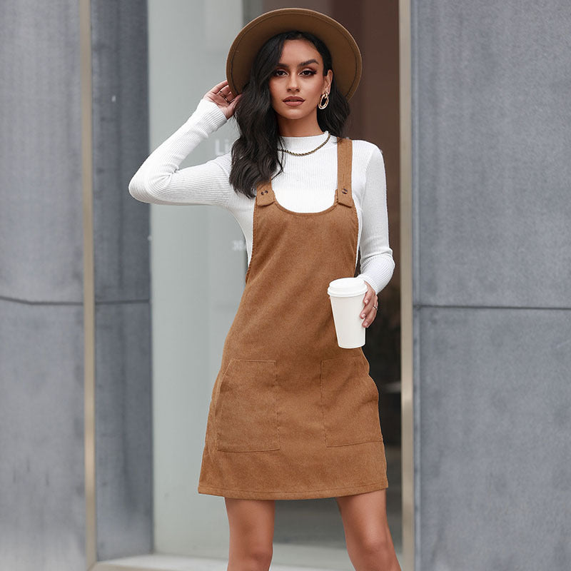 Women's Short Dress, Classic Suspender Mini Dress