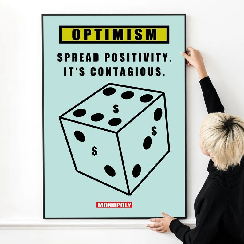'Take the Risk or Lose the Chance' Art Gallery Living Room Decor, Monopoly Canvas Print