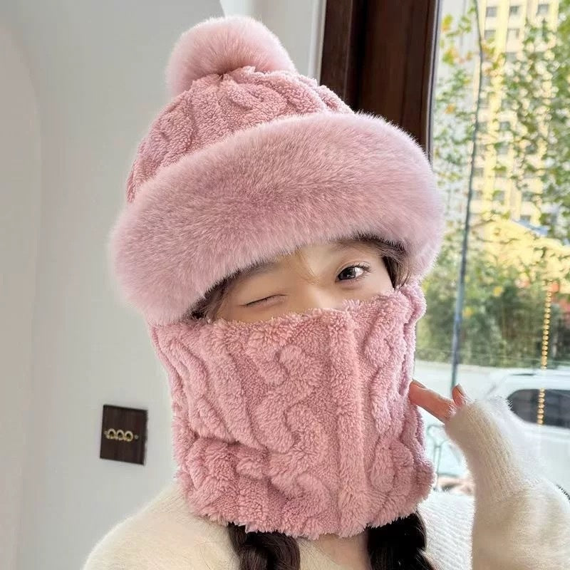 Women's Extreme Cold Series Bobble Hat, Integrated Neck Protection