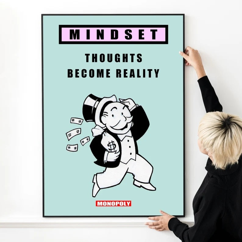 'No Risk No Reward' or 'Pay to Play' Art Gallery Living Room Decor, Monopoly Canvas Prints
