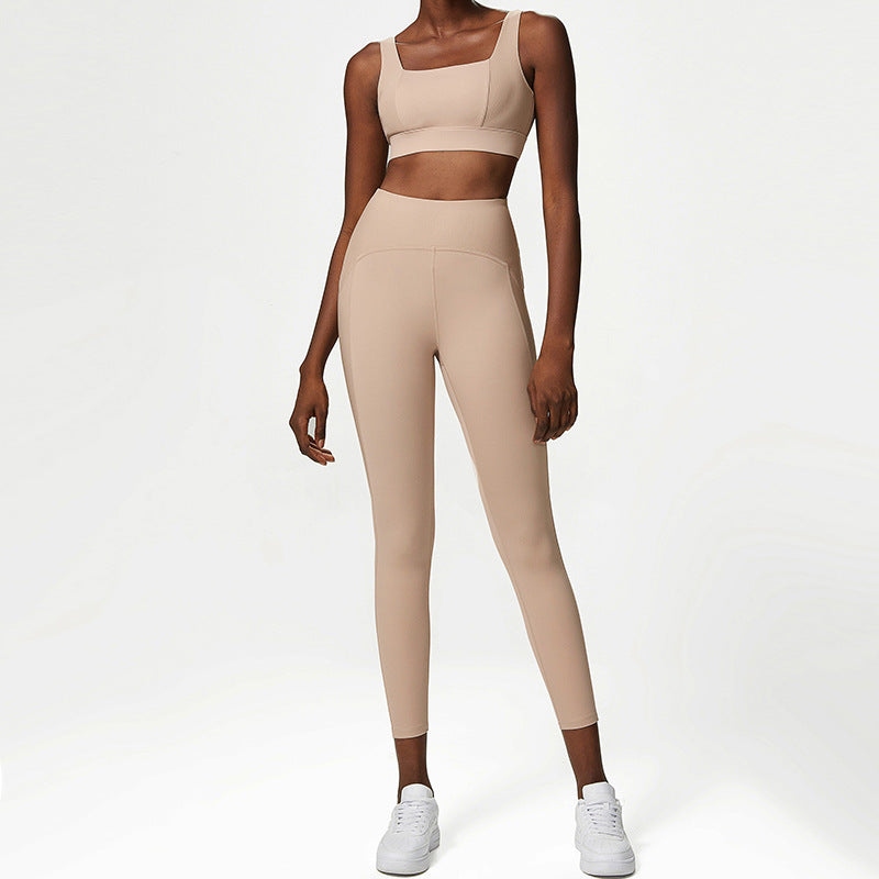 Women's Yoga Two-Piece Clothing Suit, Nude Fitness Activity Wear