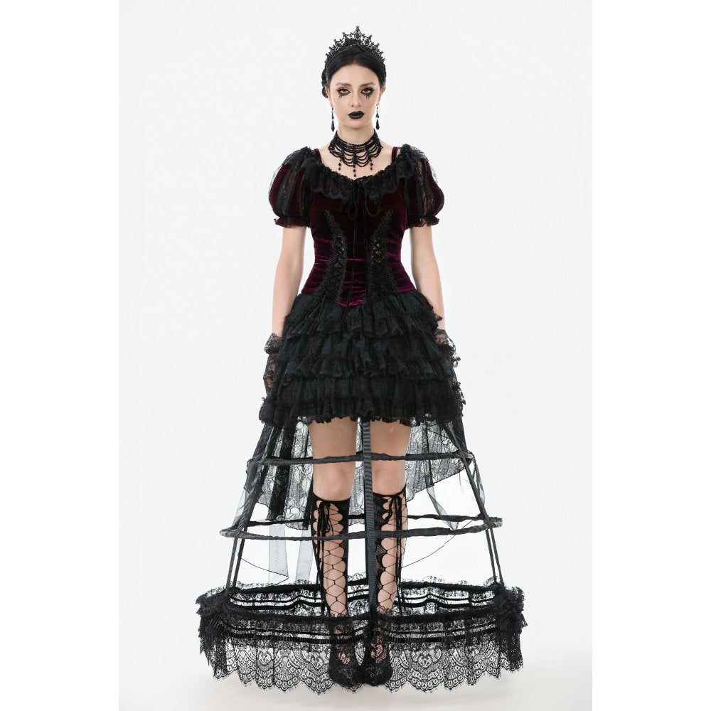 Dark in Love Isolde Velvet and Lace Puff Sleeve Bolero