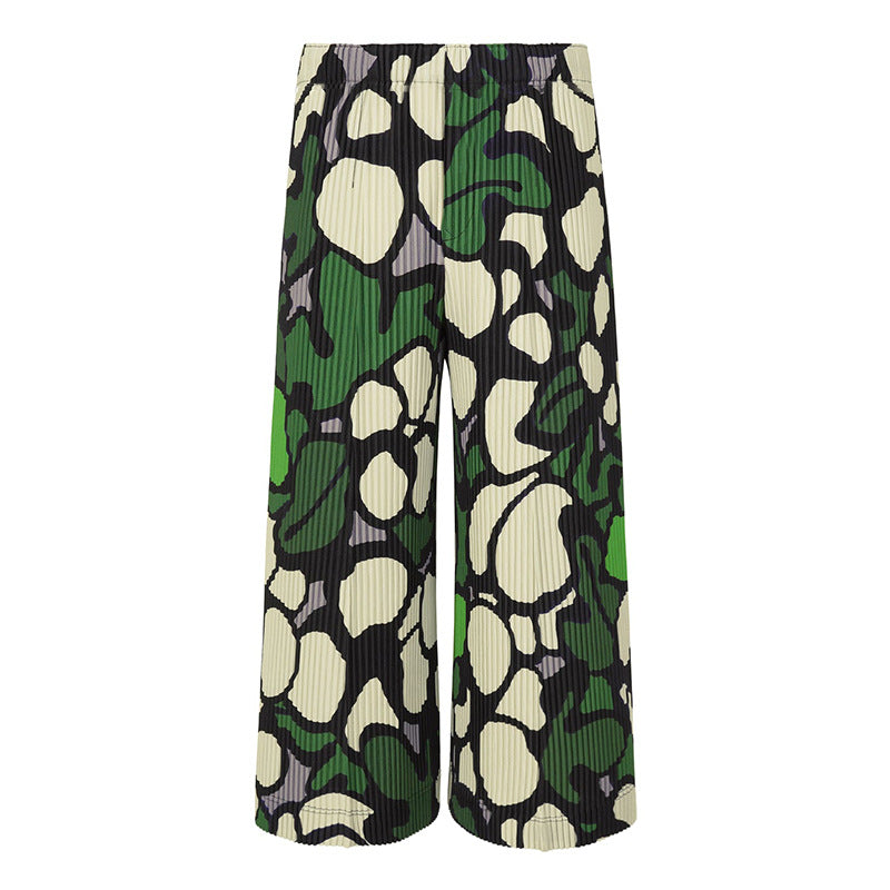 Vireous Men's High-Leg Wide Cropped Hippie Trousers