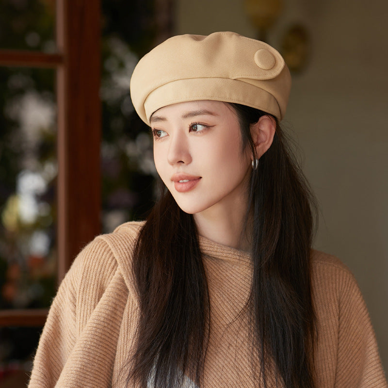 Women's Fashion Button Beret, Multi Colours