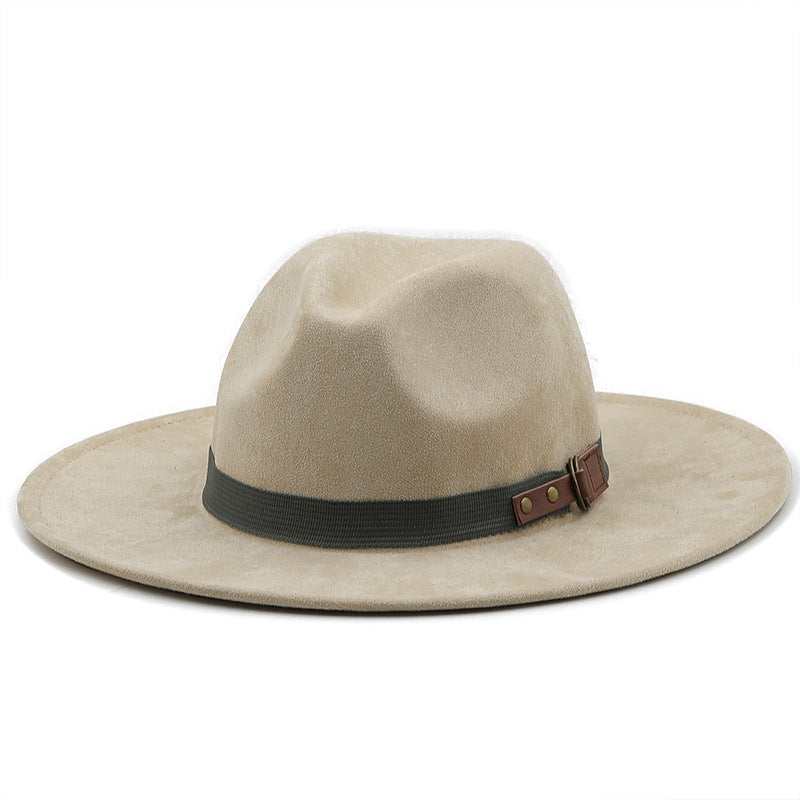 Suede Design, Unisex Ribbon Decoration Western Cowboy Hat