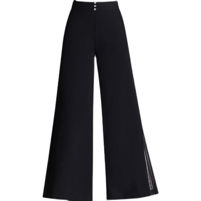 French-Style High Waist Loose Cropped Drape Chiffon Pants