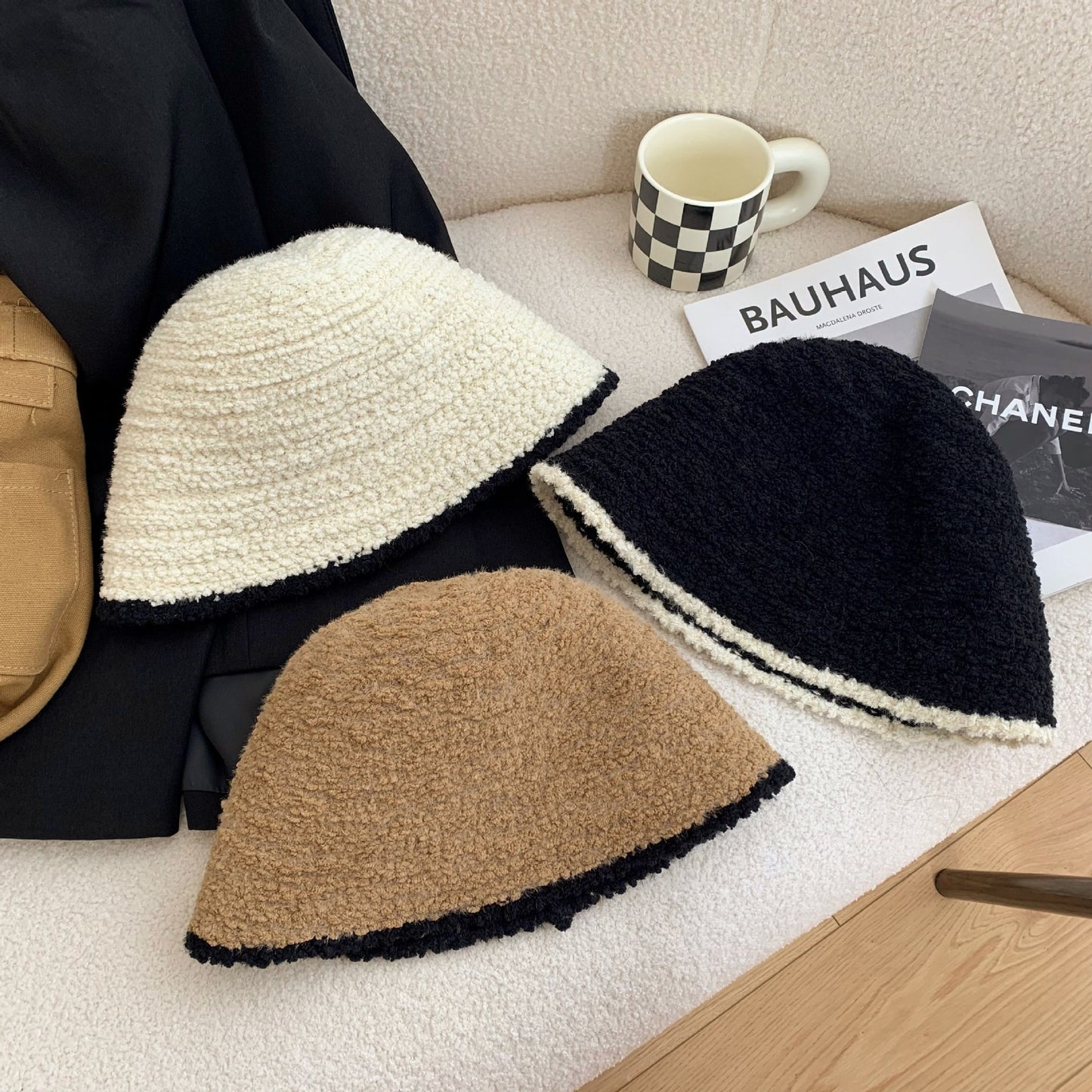 Knitted Women's Bucket Hat, Autumn and Winter Collection