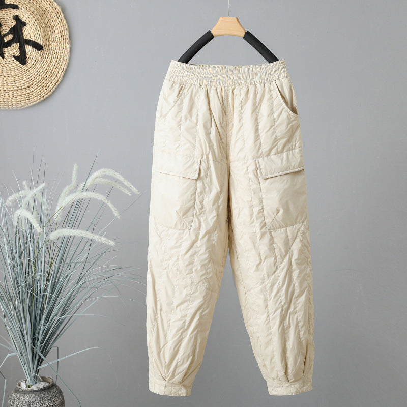 Quilted Cotton Pants, Women's Windproof Warm Sports Pants