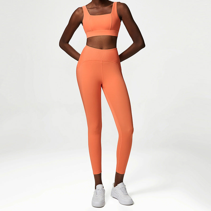 Women's Yoga Two-Piece Clothing Suit, Nude Fitness Activity Wear