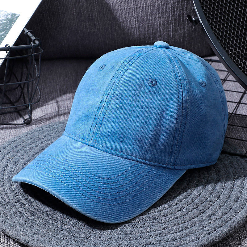 Washed Distressed-Look Simple Baseball Cap Unisex, Multi Colours