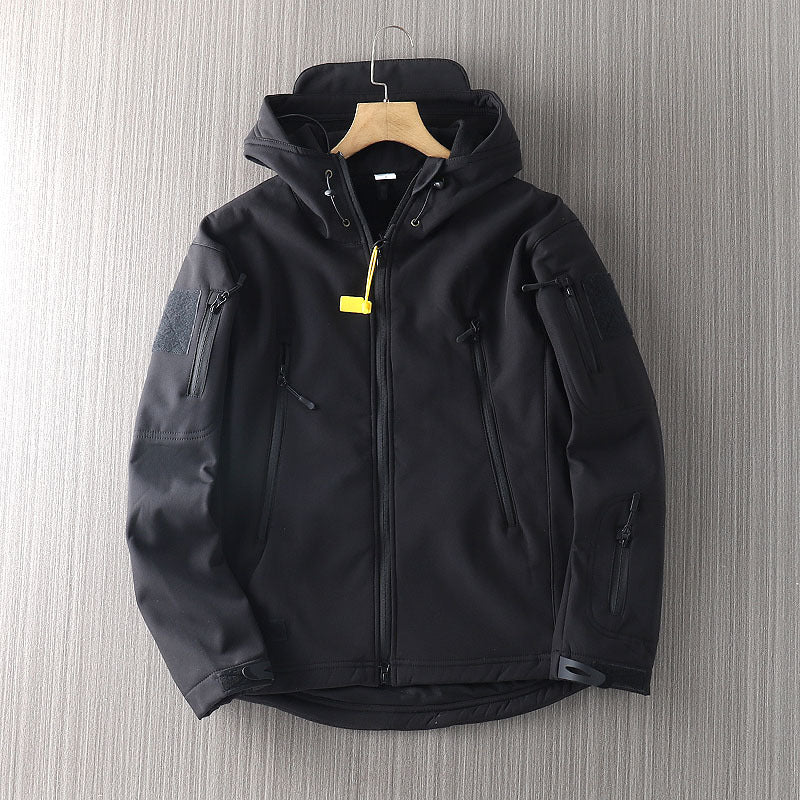 Fashion Waterproof Shell Jacket, Unisex Hooded Sport Activity Coat, Plus Sizes