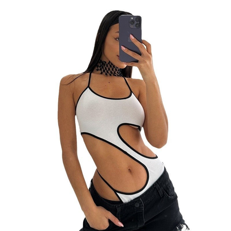 Peekaboo-Style Swimsuit Jumpsuit One-Piece