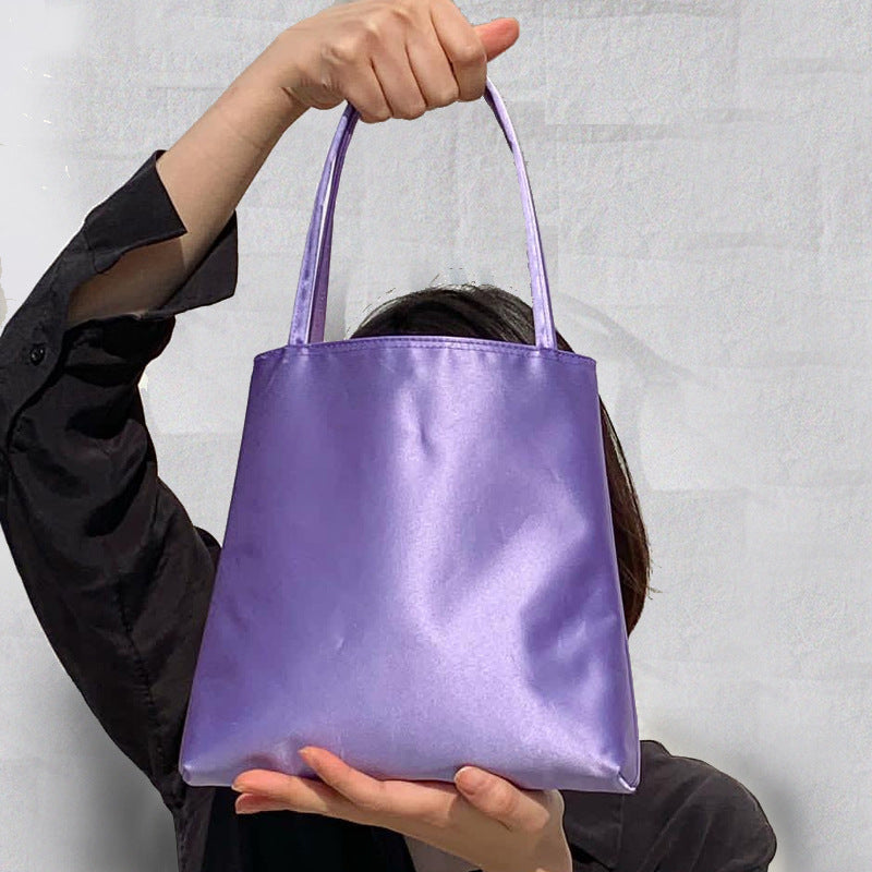 Women's Classic Glossy Square Handbag, Simple Fashion