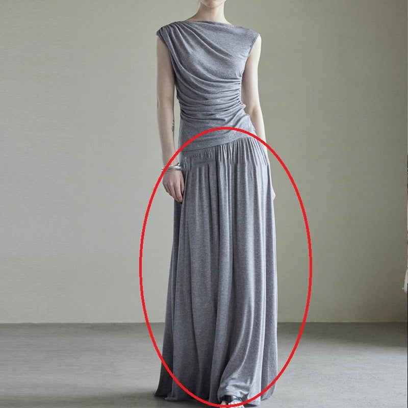 Cotton Silk Off-Neck French-Style Top and Skirt
